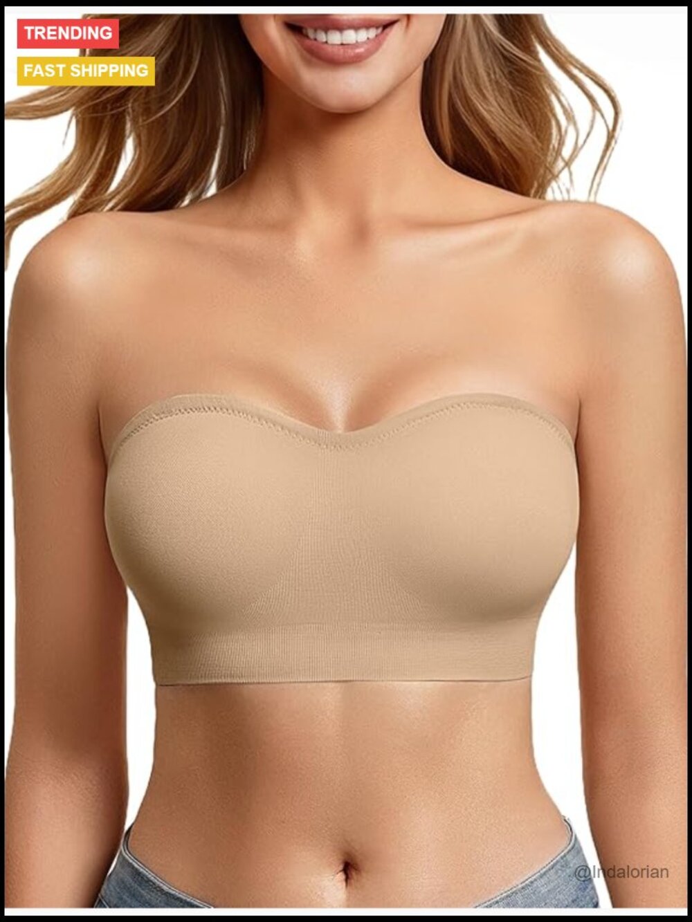 Non-Slip Strapless Bandeau Bra Push Up Invisible Bralette Seamless Wireless